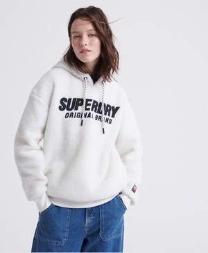 Superdry Kayla Sherpa Női Kapucnis Pulóver Fehér | YXEIA1470